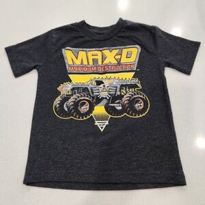 MONSTER JAM Max-D Maximum‎ Destruction Graphic Boys Size 2T Black Shirt NWOT